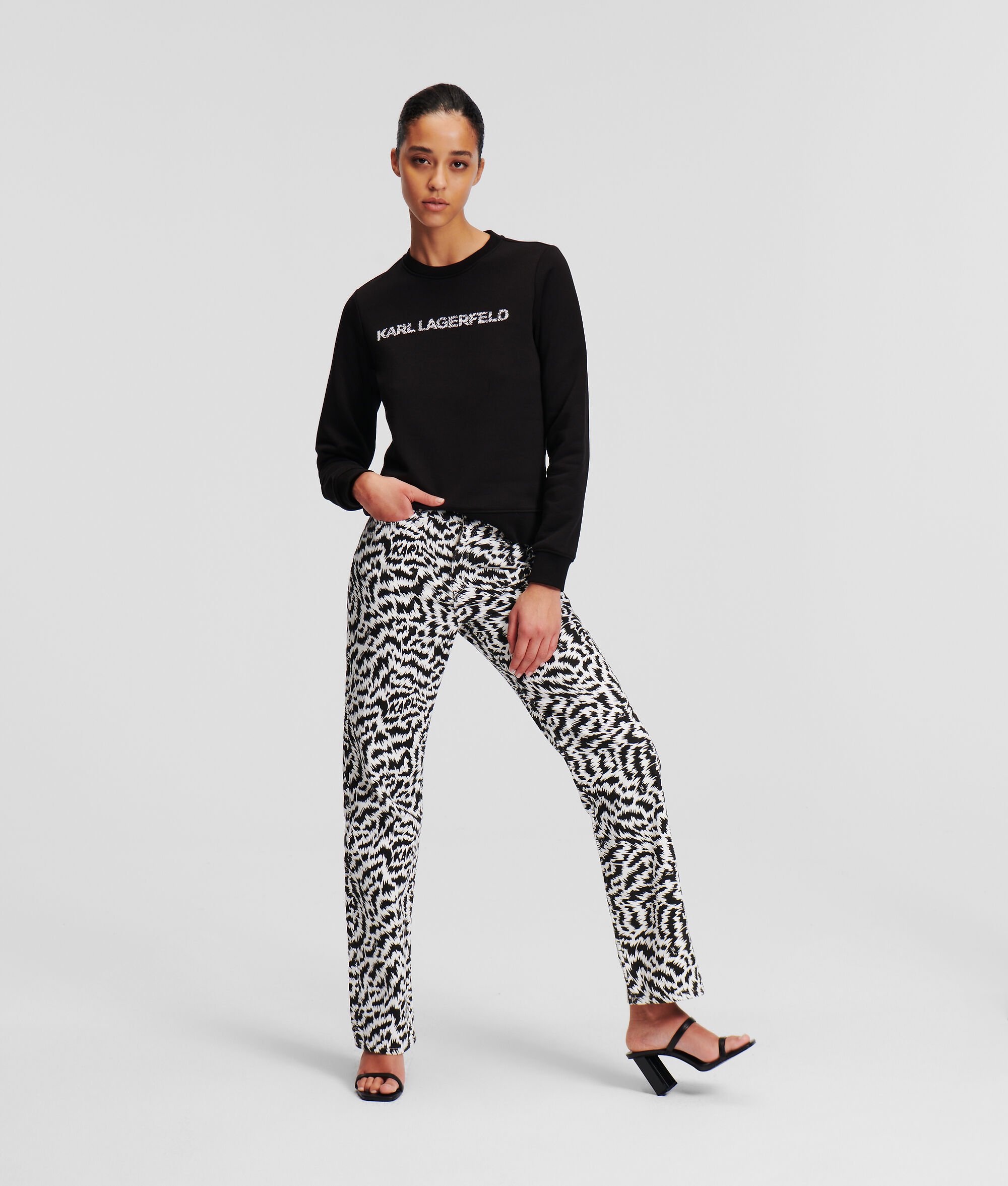 (image for) State-Of-The-Art Zebra-Print Karl Logo SWEATSHIRT